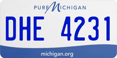 MI license plate DHE4231