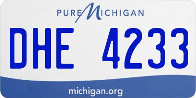 MI license plate DHE4233