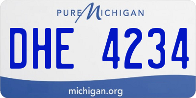 MI license plate DHE4234