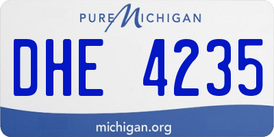 MI license plate DHE4235