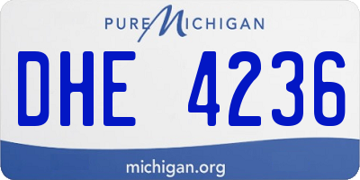 MI license plate DHE4236