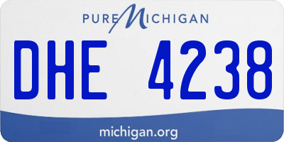 MI license plate DHE4238