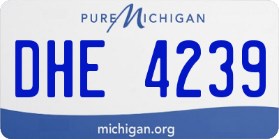 MI license plate DHE4239