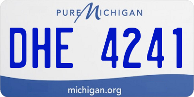 MI license plate DHE4241