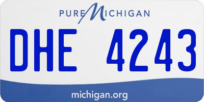MI license plate DHE4243