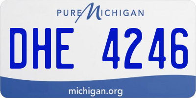 MI license plate DHE4246