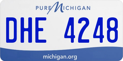 MI license plate DHE4248