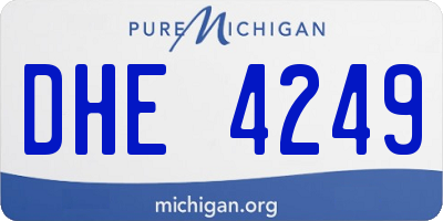 MI license plate DHE4249