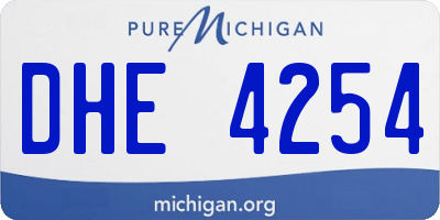 MI license plate DHE4254