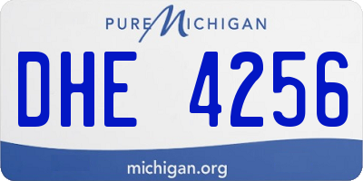 MI license plate DHE4256