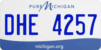 MI license plate DHE4257
