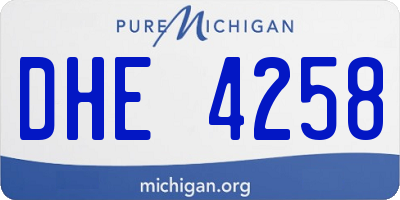 MI license plate DHE4258