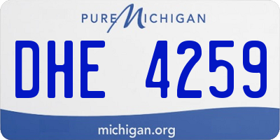 MI license plate DHE4259
