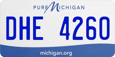 MI license plate DHE4260