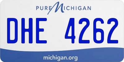 MI license plate DHE4262