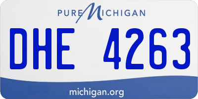 MI license plate DHE4263