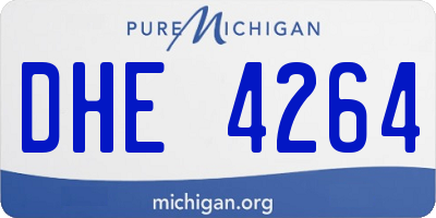 MI license plate DHE4264