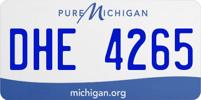 MI license plate DHE4265