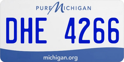 MI license plate DHE4266