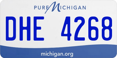 MI license plate DHE4268