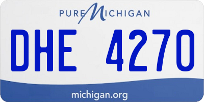 MI license plate DHE4270
