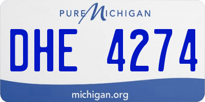 MI license plate DHE4274