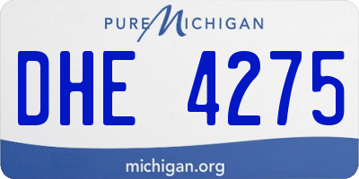 MI license plate DHE4275