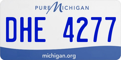 MI license plate DHE4277