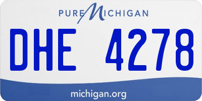 MI license plate DHE4278