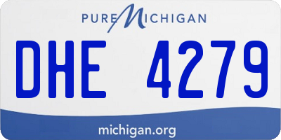 MI license plate DHE4279