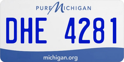 MI license plate DHE4281