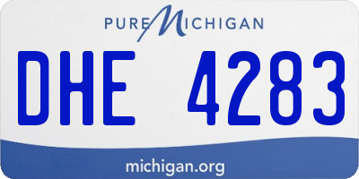 MI license plate DHE4283