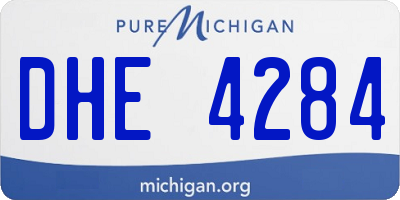 MI license plate DHE4284