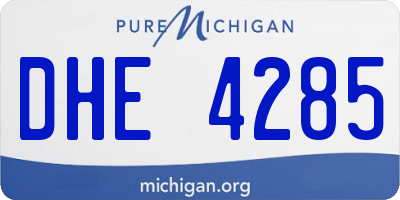 MI license plate DHE4285