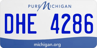 MI license plate DHE4286