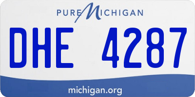 MI license plate DHE4287