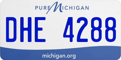 MI license plate DHE4288