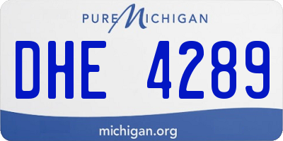 MI license plate DHE4289