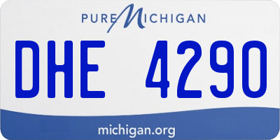MI license plate DHE4290