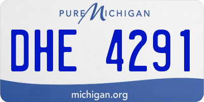 MI license plate DHE4291