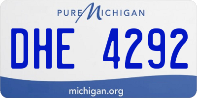 MI license plate DHE4292