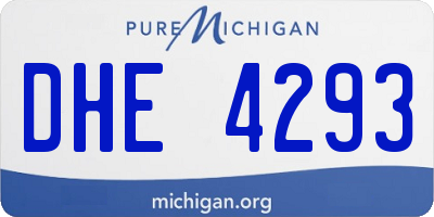MI license plate DHE4293