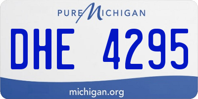 MI license plate DHE4295