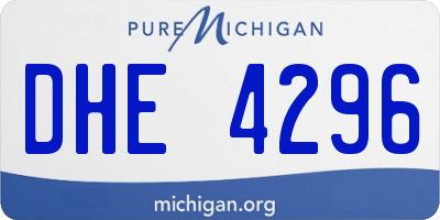 MI license plate DHE4296