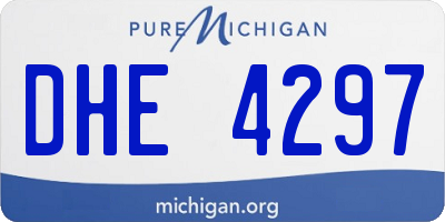 MI license plate DHE4297