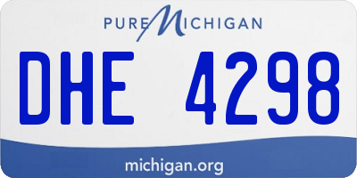 MI license plate DHE4298