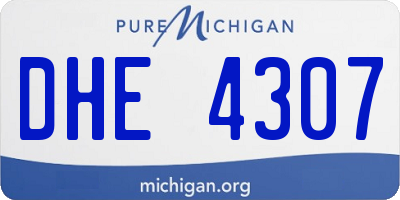 MI license plate DHE4307