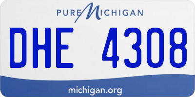 MI license plate DHE4308