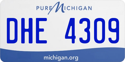 MI license plate DHE4309