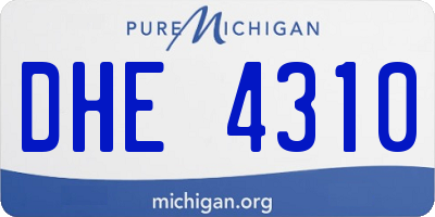 MI license plate DHE4310